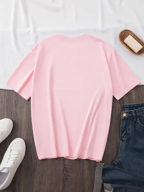 Women'S Cute Panda Print T-Shirt - Soft Knit Fabric, Short Sleeve Crew Neck, Casual & Comfortable Top for Spring & Summer, Red with Black Panda Design, Casual Wear | Playful Design | Comfortable Fit