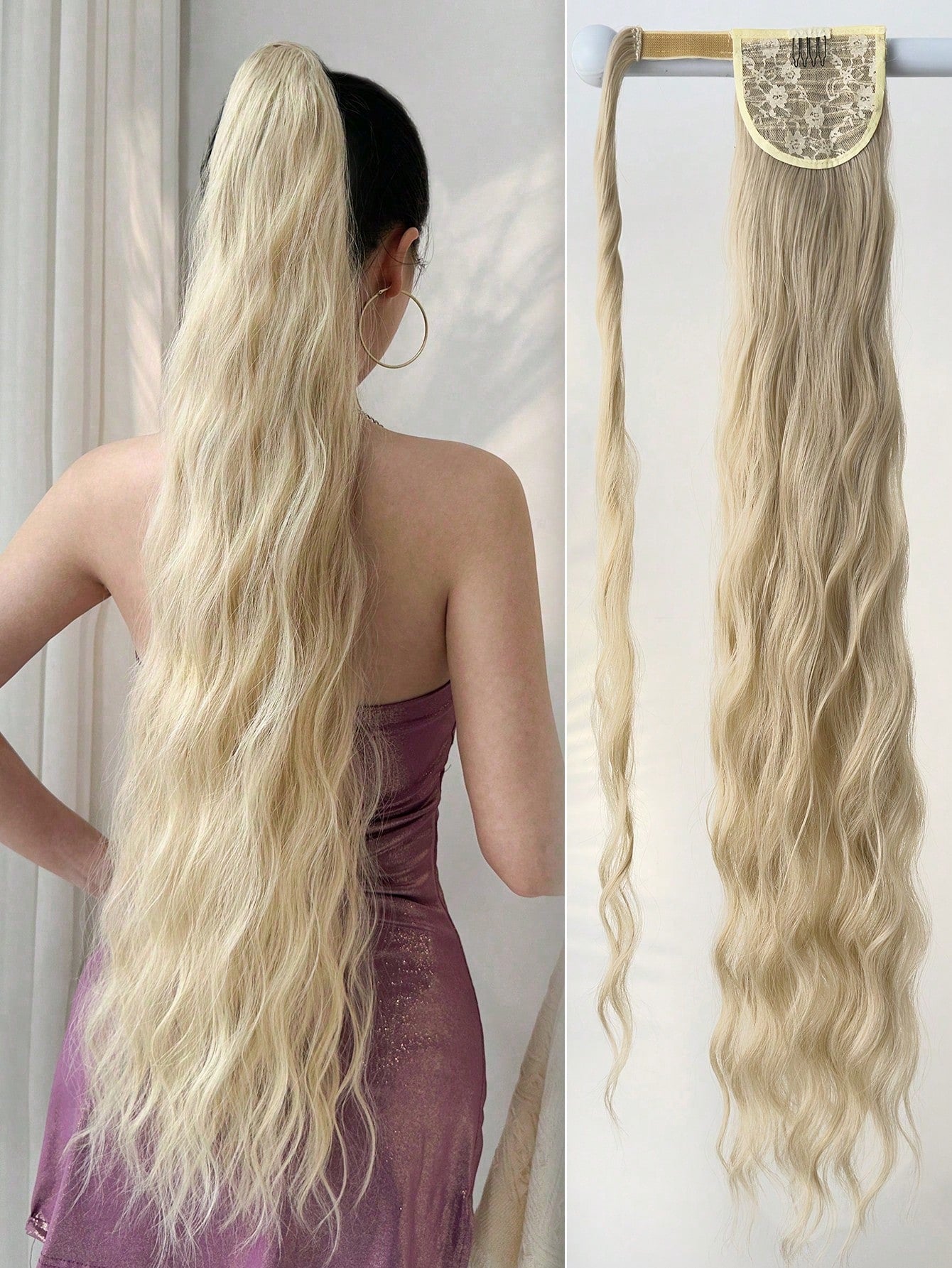 1pc Hair Extension Curly Wig Hair Bun Accessories For Women Hair Buns Women Hair Accessories Hair Accessories For Women Hair Volume Invisible Hair Pad High Temperature 28 inch