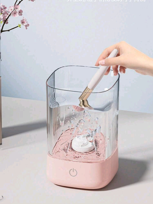 New Electric Makeup Brush Cleaning Machine, Wash & Dry Cleaning Tool. Efficient Cleaning, Upgraded Round Grid Top For Easy Brush Fixation, Compatible With High Power Charger.