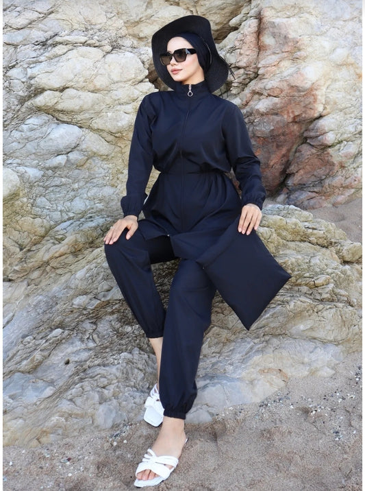 new ats Black Hijab Swimsuit - Atlas Elastic Waist, Set of 4