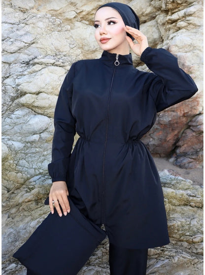 new ats Black Hijab Swimsuit - Atlas Elastic Waist, Set of 4