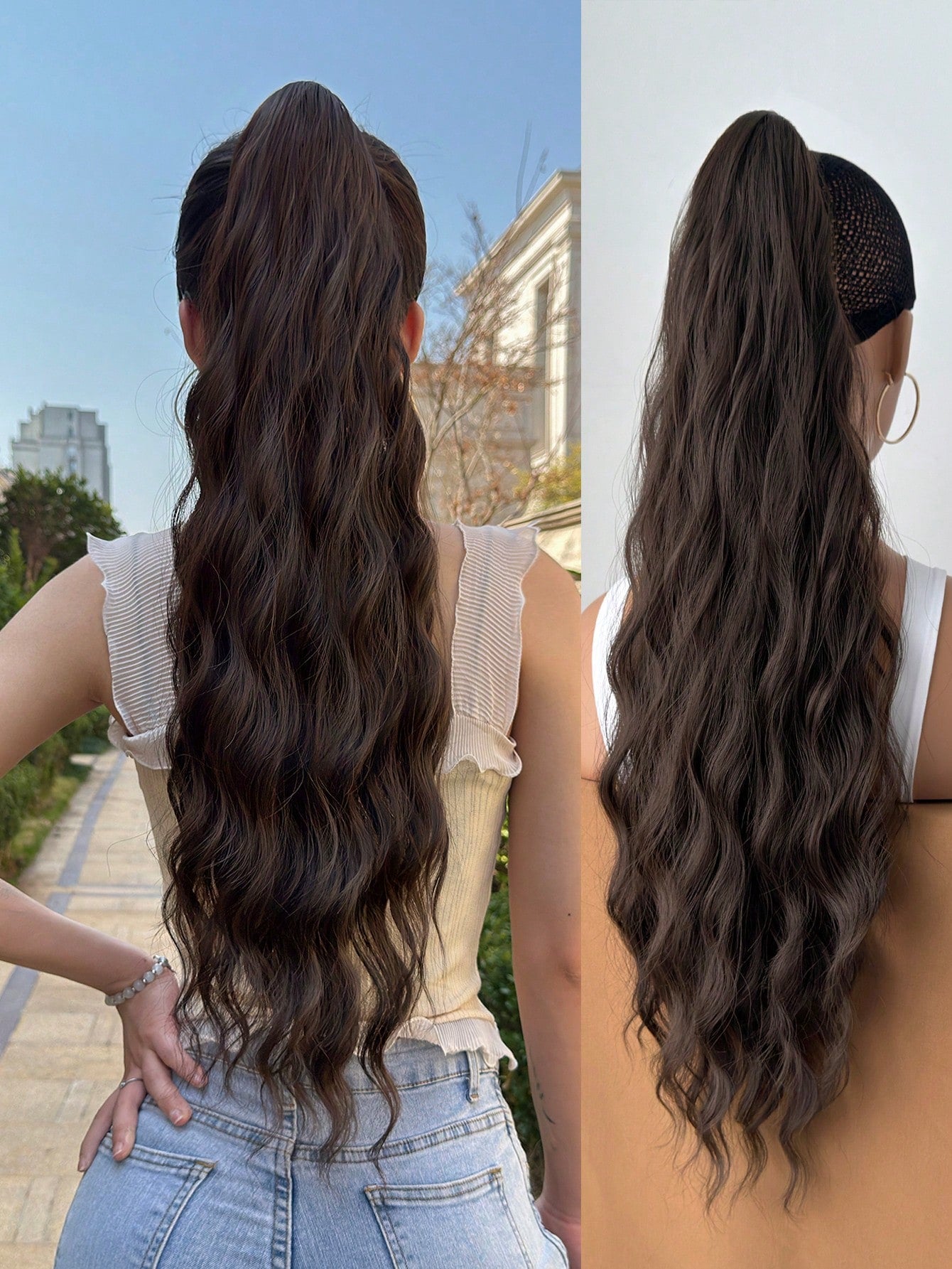 1pc Hair Extension Curly Wig Hair Bun Accessories For Women Hair Buns Women Hair Accessories Hair Accessories For Women Hair Volume Invisible Hair Pad High Temperature 28 inch