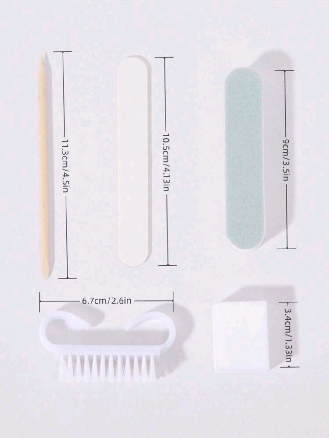 3/5 Packs ,Manicure And Pedicure Set, Mini Nail File And Orange Nail Stick Set, Double-Sided Nail File, Wooden Cuticle Pusher, Nail Cleaning Tools, Nail Stick, Nail Art Brush